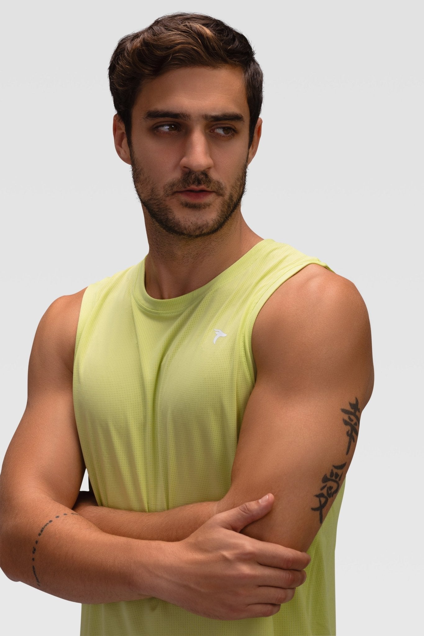 Mens Tank Top - Rebound - تيشيرت كت رياضي رجالي  - اخضر ليموني - ريباوند