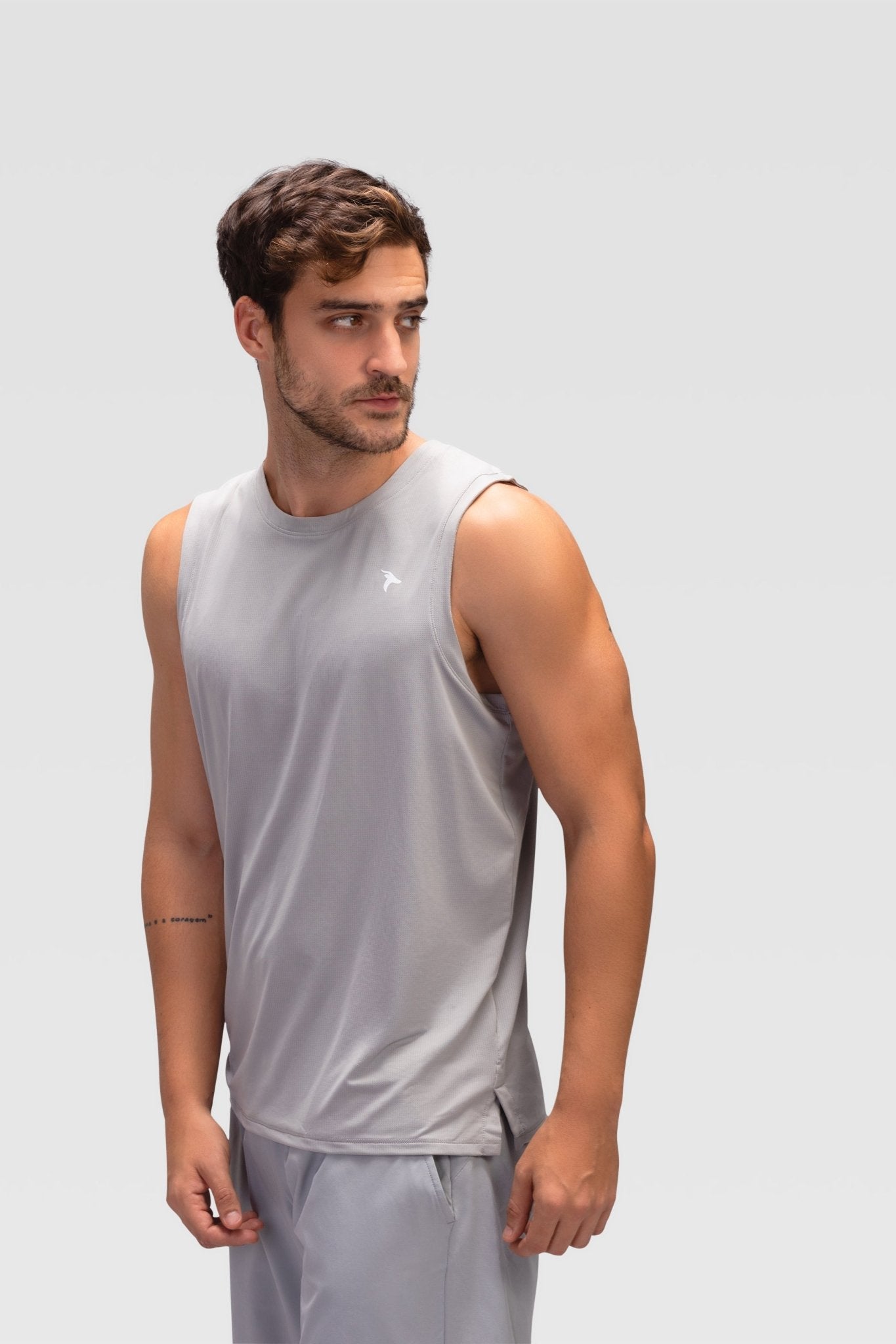 Mens Tank Top - Rebound - تيشيرت كت رياضي رجالي  - سيلفر - ريباوند