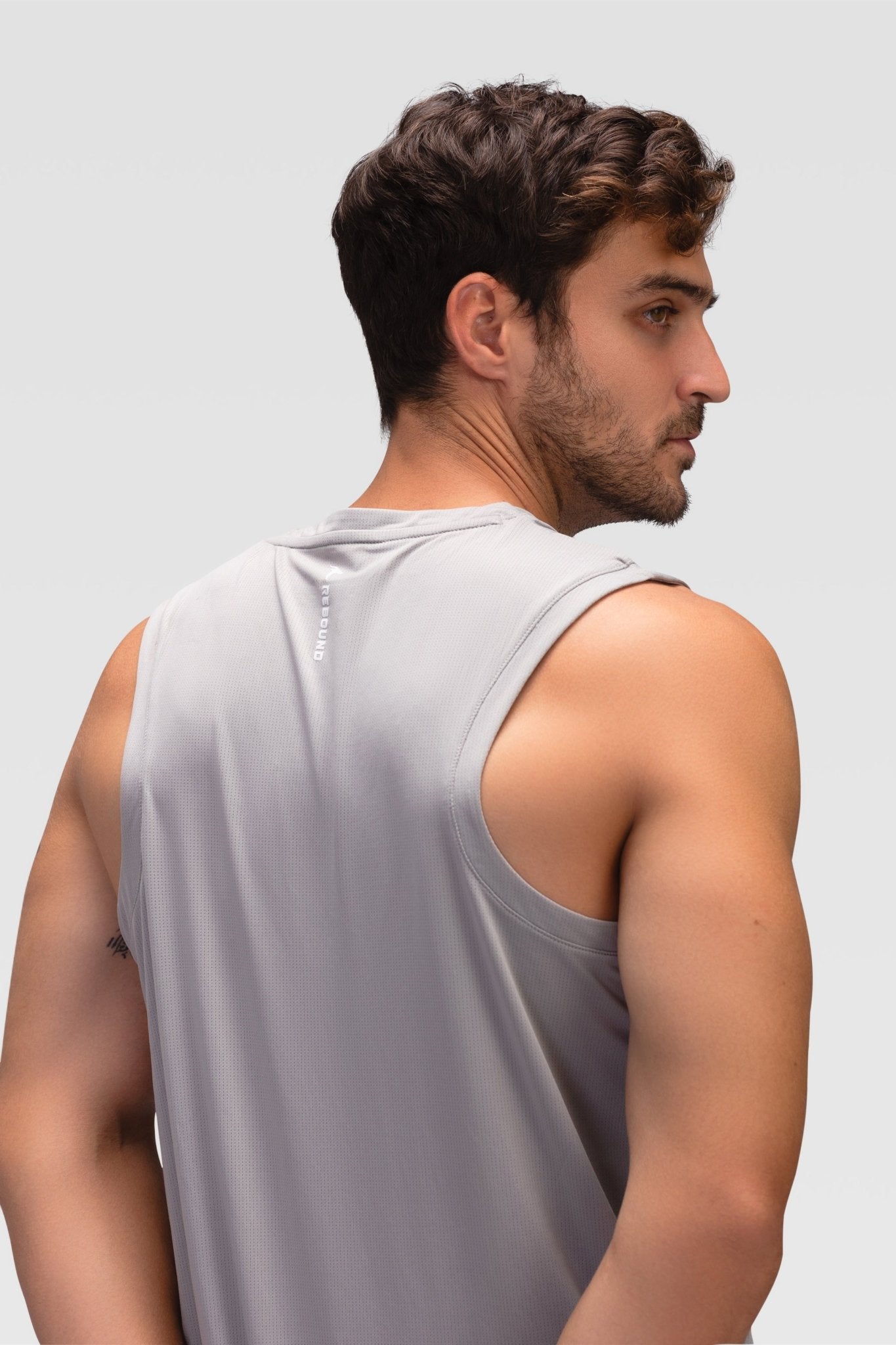 Mens Tank Top - Rebound - تيشيرت كت رياضي رجالي  - سيلفر - ريباوند