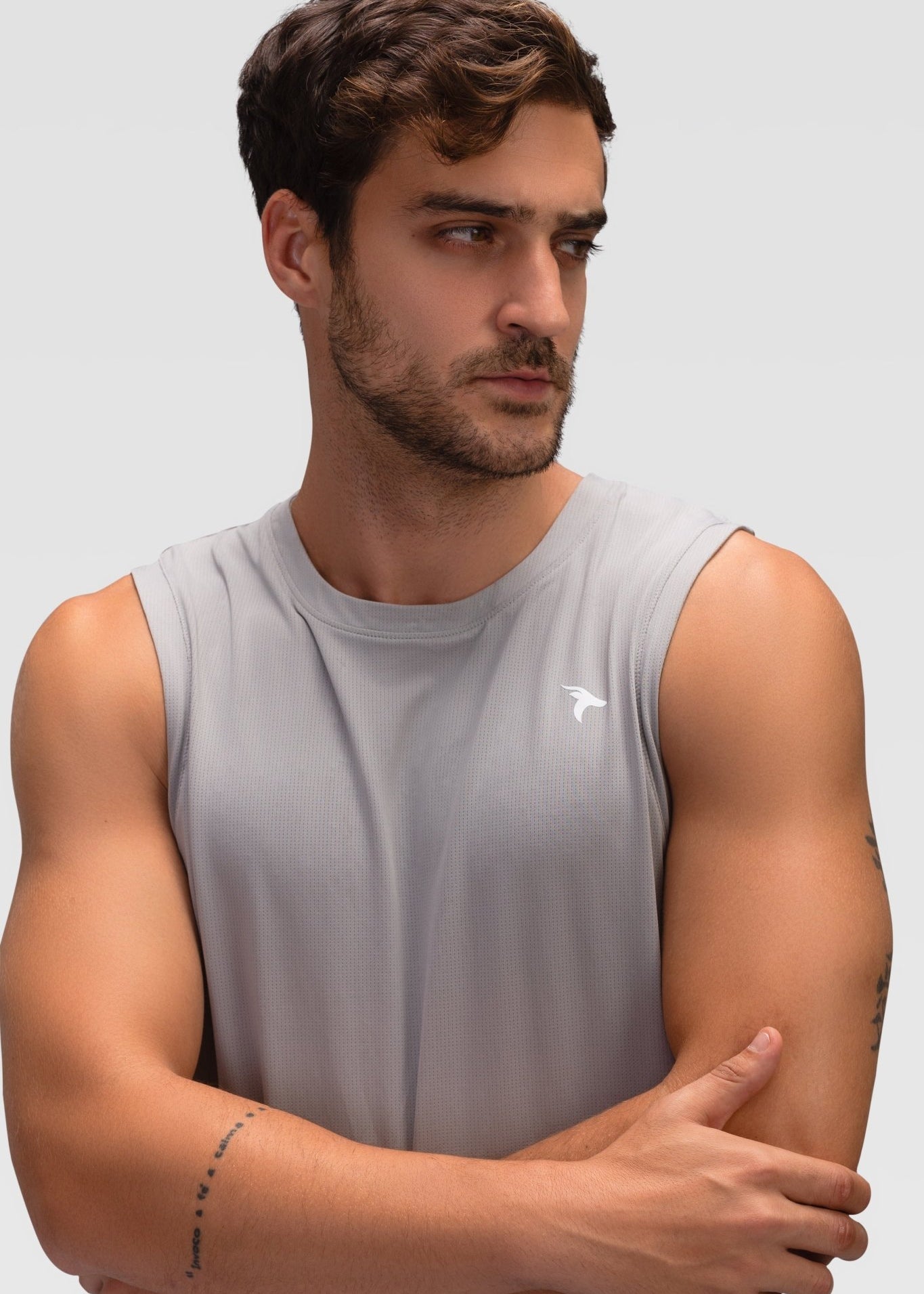 Mens Tank Top - Rebound - تيشيرت كت رياضي رجالي  - سيلفر - ريباوند