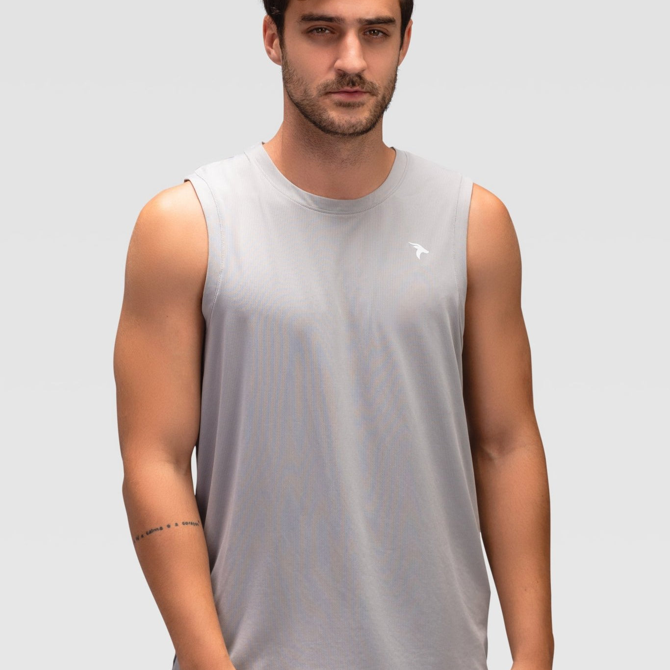 Mens Tank Top - Rebound - تيشيرت كت رياضي رجالي  - سيلفر - ريباوند