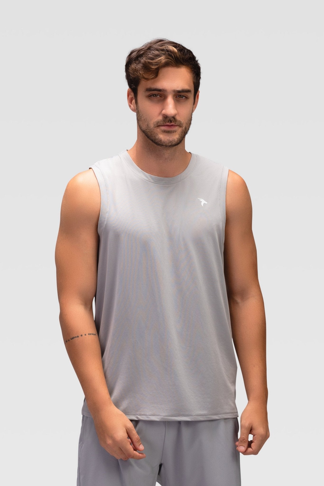 Mens Tank Top - Rebound - تيشيرت كت رياضي رجالي  - سيلفر - ريباوند